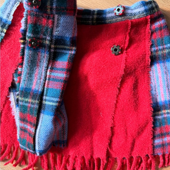 Jacadi Vibrant Plaid Skirt with Red Fringe - Picture 2 of 5